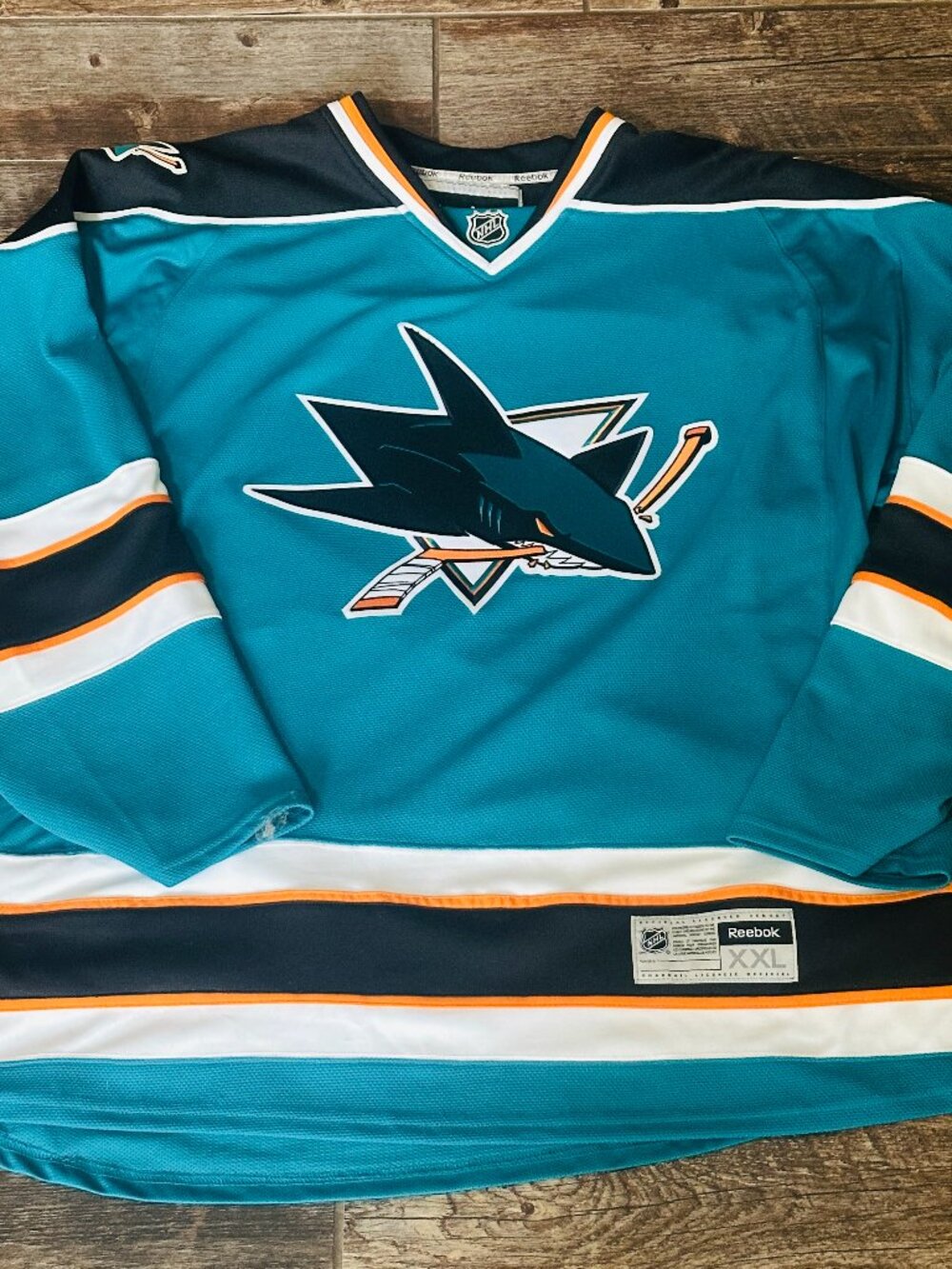 San Jose Sharks NHL Hockey Reebok Jersey Teal Size 2xl XXL Blank No Player
